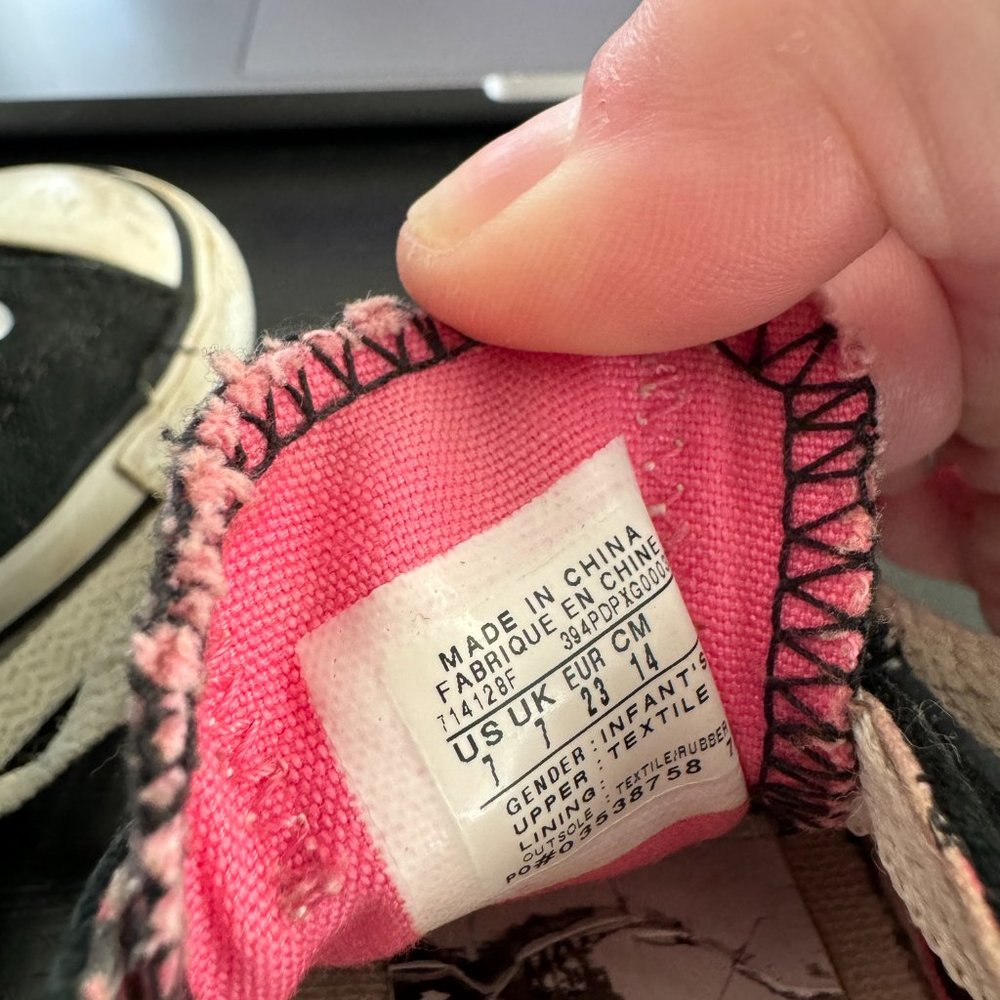 Converse Toddler All Star Double Tongue Shoes with Colorful Cheetah Print Sz 7 - Picture 5 of 8